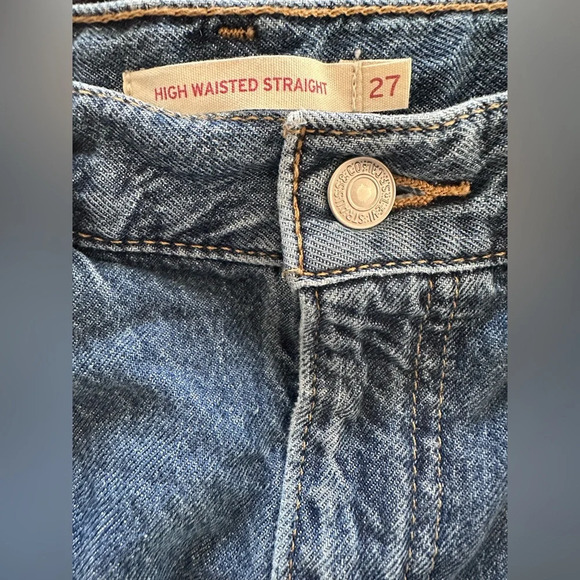 Levi’s High waisted wide leg straight cut Jeans, size 27 - Picture 5 of 7